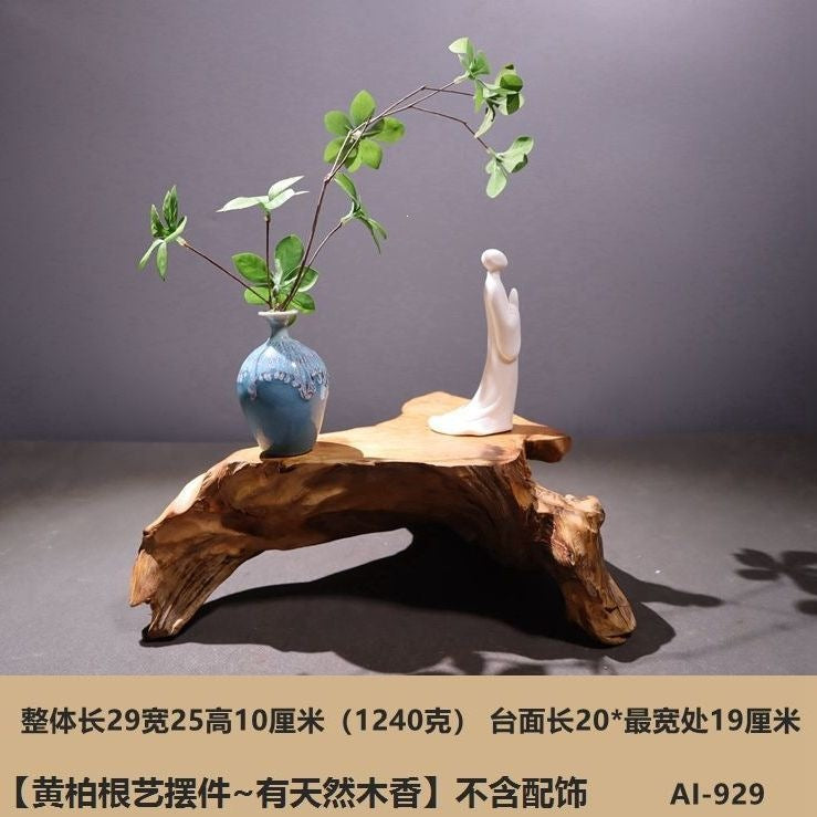 Weathered dead wood ornaments 2 thuja root carving bonsai bottom base tea ceremony tea room tea table dry tea table