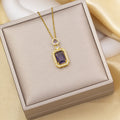 Tz-8235 gold purple necklace