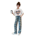 Girls' summer outfit set  new kids' fashionable and stylish summer tracksuit big kids' summer short-sleeve two-piece set