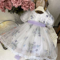 Girls' dress  summer little girl mesh lace princess dress fresh mesh