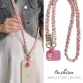 Three-strand braided thickened ponytail long crossbody rope can be carried by men and women outdoor handmade strong cable stitch mobile phone lanyard