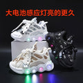 New  boys' and girls' breathable light-up mesh sneakers - trendy illuminated kids' shoes
