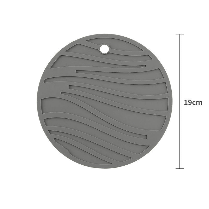 Cross-border supply of round silicone thermal insulation pads, printing custom household anti-scalding and non-slip pot pads, tableware, silicone thermal insulation pads