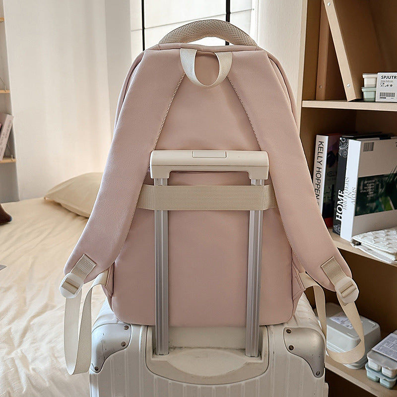 School bag, male and female couples, Japanese cute large-capacity ins backpack, trendy versatile backpack, middle school students