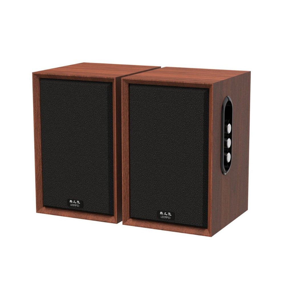 Leerfei 80w power speaker bluetooth subwoofer computer laptop tv hifi wooden speaker 1904