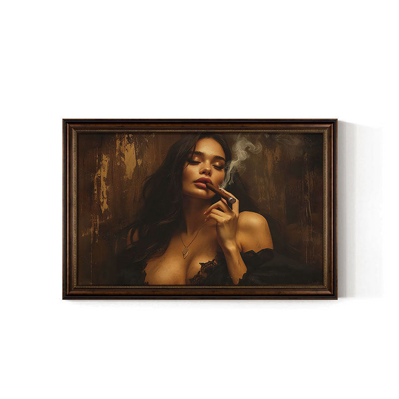 Cigar bar hanging painting American retro beautiful woman bar KTV box wall decoration painting industrial style tobacco and alcohol shop mural