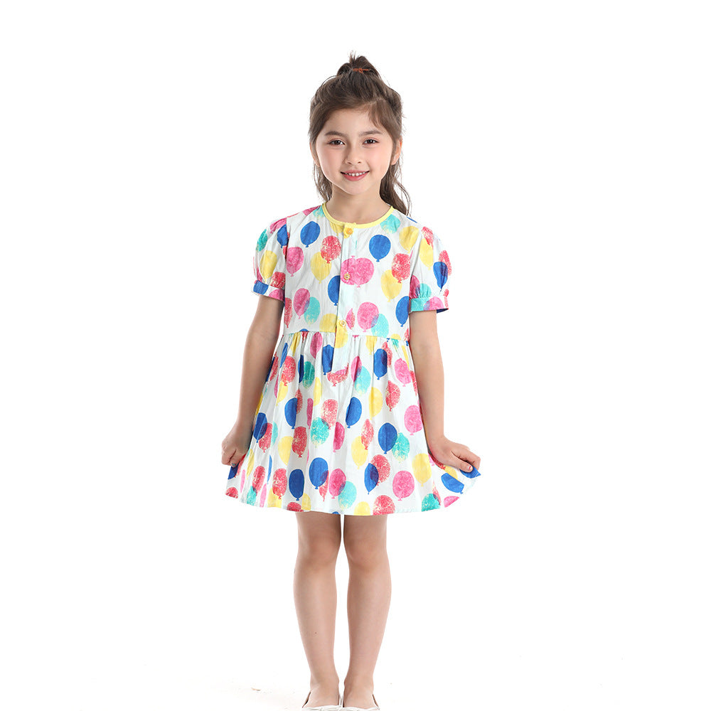 Korean style floral short-sleeve shirt set for kids - cotton casual outfit for boys and girls, matching family sets for siblings