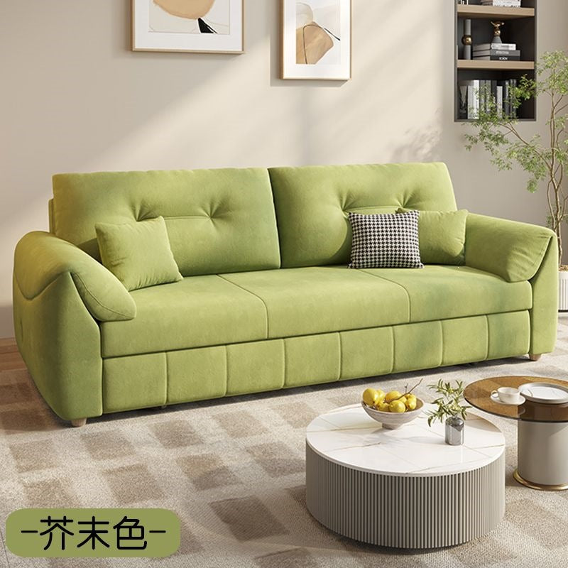 Detachable and washable velvet sofa bed, dual-purpose, foldable, integrated small apartment, cream style, storage, single and double, special price function