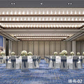 Custom carpets for hotel banquet halls, corridors, and aisles - fire-retardant, full-spread nylon printed carpets for restaurants and dining rooms