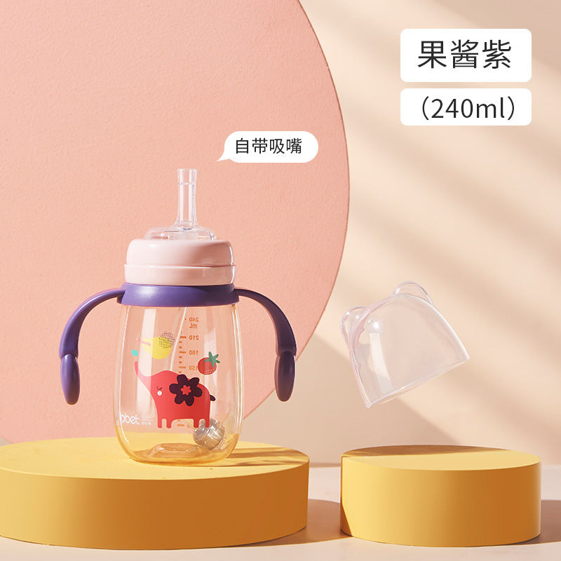 Ppsu baby bottles for toddlers: drop-resistant, anti-choke, sippy cup for ages 1-3+
