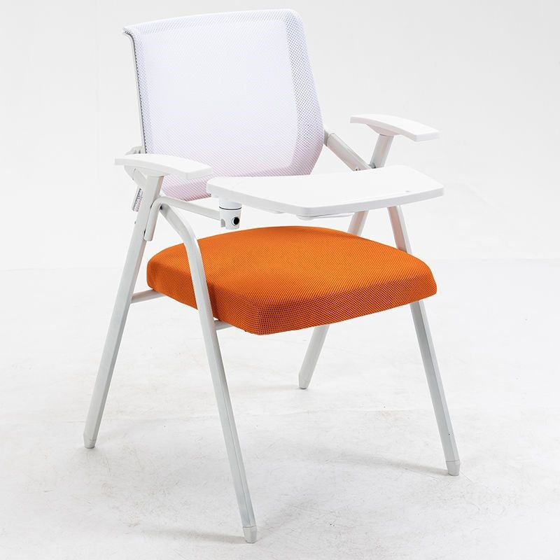 High-end training chair with tabletop, foldable with writing board, white office conference room desk and chair combo, conference chair