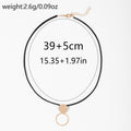 Wholesale exaggerated circle pendants - european & american cross-border fashion jewelry - versatile alloy necklaces - unique rope chain geometric necklaces