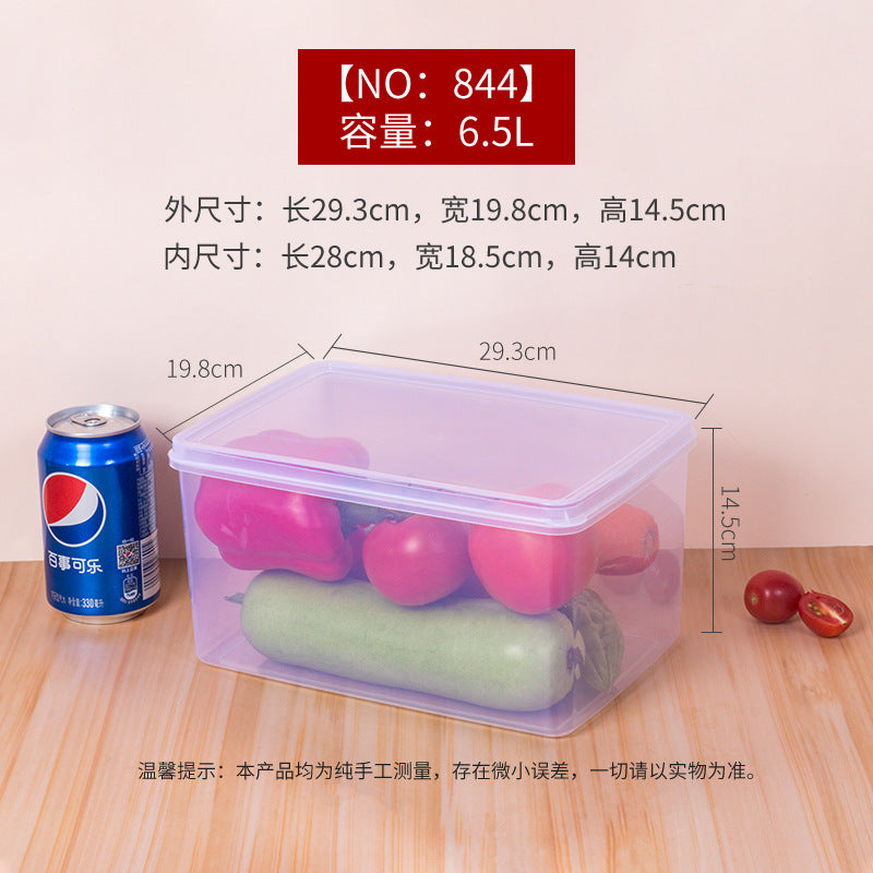 Rectangle transparent crisper food grade sealed box with lid refrigerator storage box kitchen plastic box lunch box wholesale