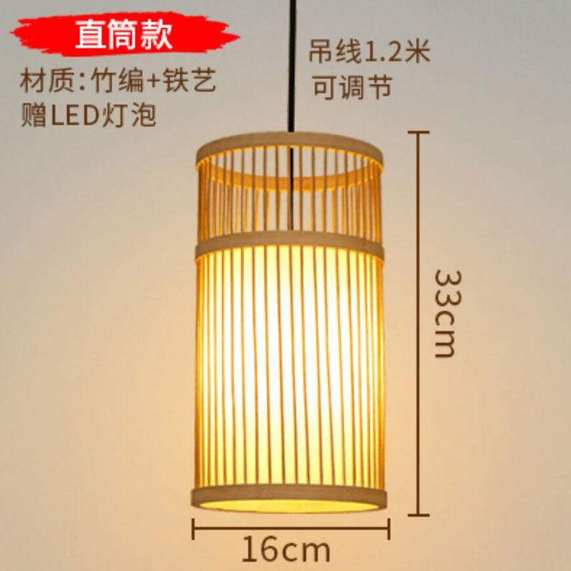 Japanese chandelier restaurant light tatami light new Chinese bamboo lamp zen light tea room light Chinese style bamboo art lighting