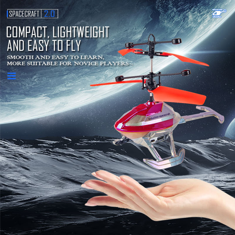 remote control aircraft, sensor-equipped spaceship, electroplated light-up, super durable, stunt aircraft, helicopter, children's toys wholesale