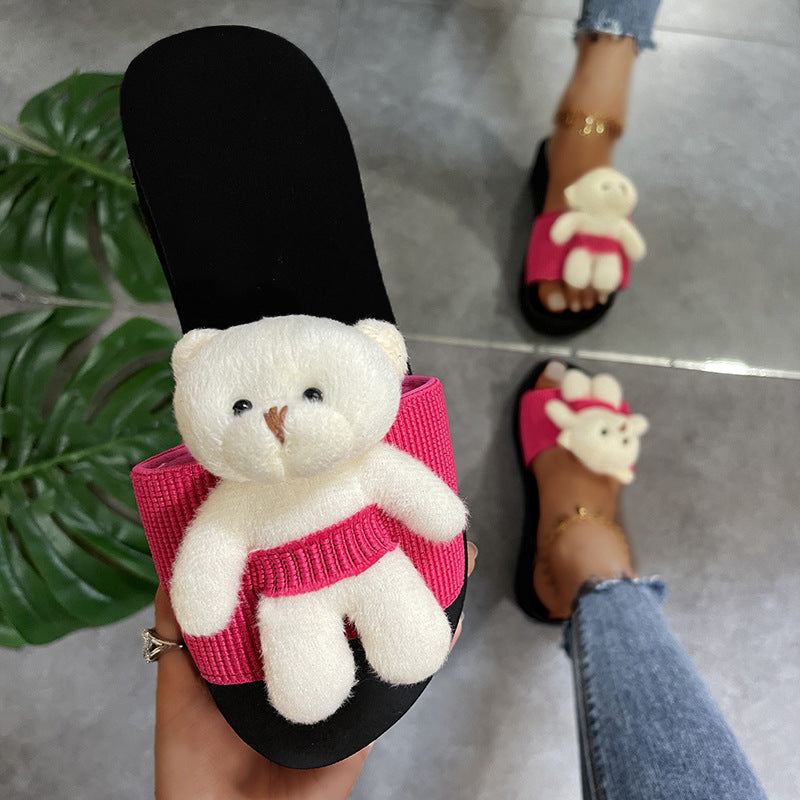 2024 european and american export plus size bear summer sandals women's platform slides beach shoes wholesale & dropshipping