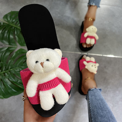 2024 european and american export plus size bear summer sandals women's platform slides beach shoes wholesale & dropshipping