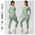 new arrival: tight-fitting long sleeve yoga set - high-waisted butt-lifting yoga pants for outdoor running and fitness