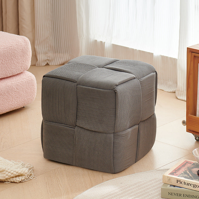 Sofa stool for home living room footrest bedroom casual low stool corduroy twist stool beige stool cross-border hot selling
