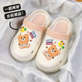 2024diy cartoon color matching clogs women's summer thick sole stepping on shit feeling outweareasiest for matchcasual toe-cap half drag sandals