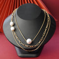 wholesale imitation pearl necklaces, baroque style three-in-one necklaces, niche pearl necklaces
