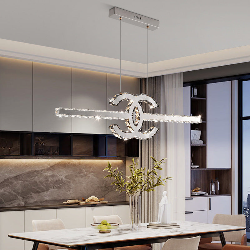 LED living room ceiling light, crystal eye protection, post-modern personalized design, dining room, master bedroom, whole house lighting package