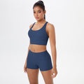 New arrival: barely-there brushed nylon yoga set - criss-cross back sports bra & quick-dry, figure-hugging, butt-lifting workout outfit