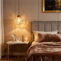 new vintage-inspired bedroom bedside ambient light, ice cube glass wall lamp, retro hallway wall sconce, stairway wall light