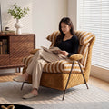 Leisure chair living room sofa chair balcony single chair italian normcorecasual chair first layer cowhide down soft chair