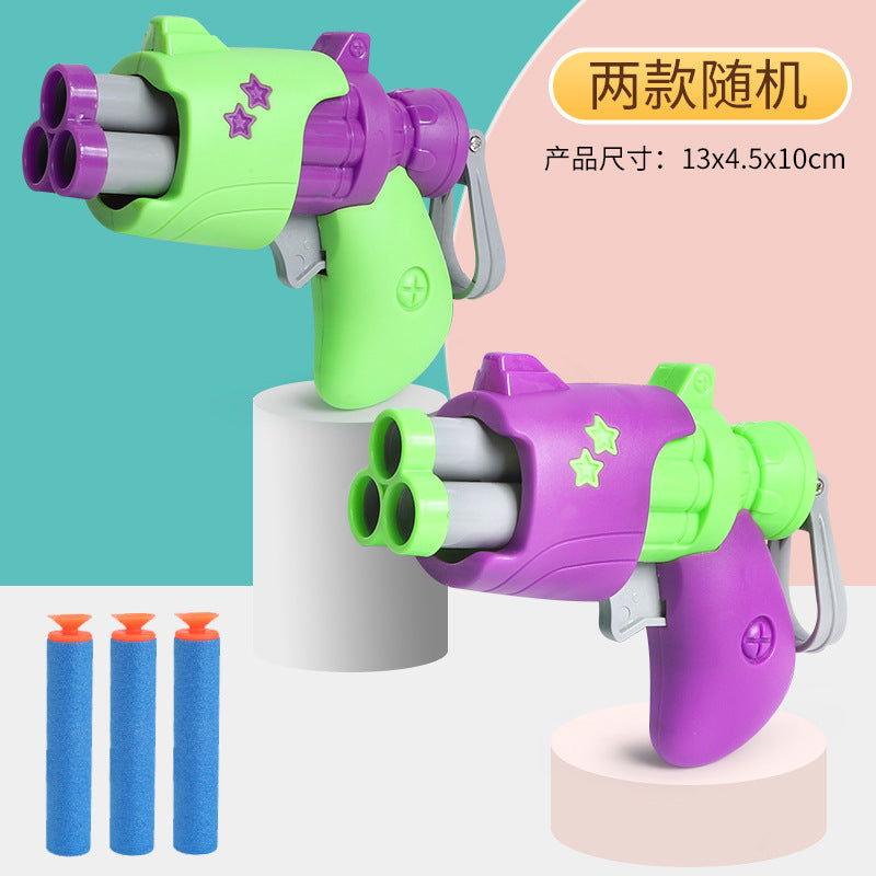 Douyin boy carrot new toy mini gun manual soft bullet revolver indoor kids toy gun suction cup bullet