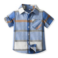 Export children's clothing new kids shirt boys spring and summer boys shirt personalized wholesale children's short-sleeved plaid shirt