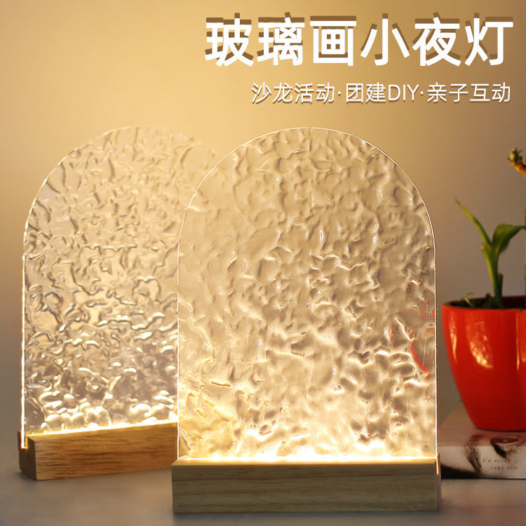Water ripple glass drawing board tulip night light girlfriend birthday gift acrylic DIY ambient light