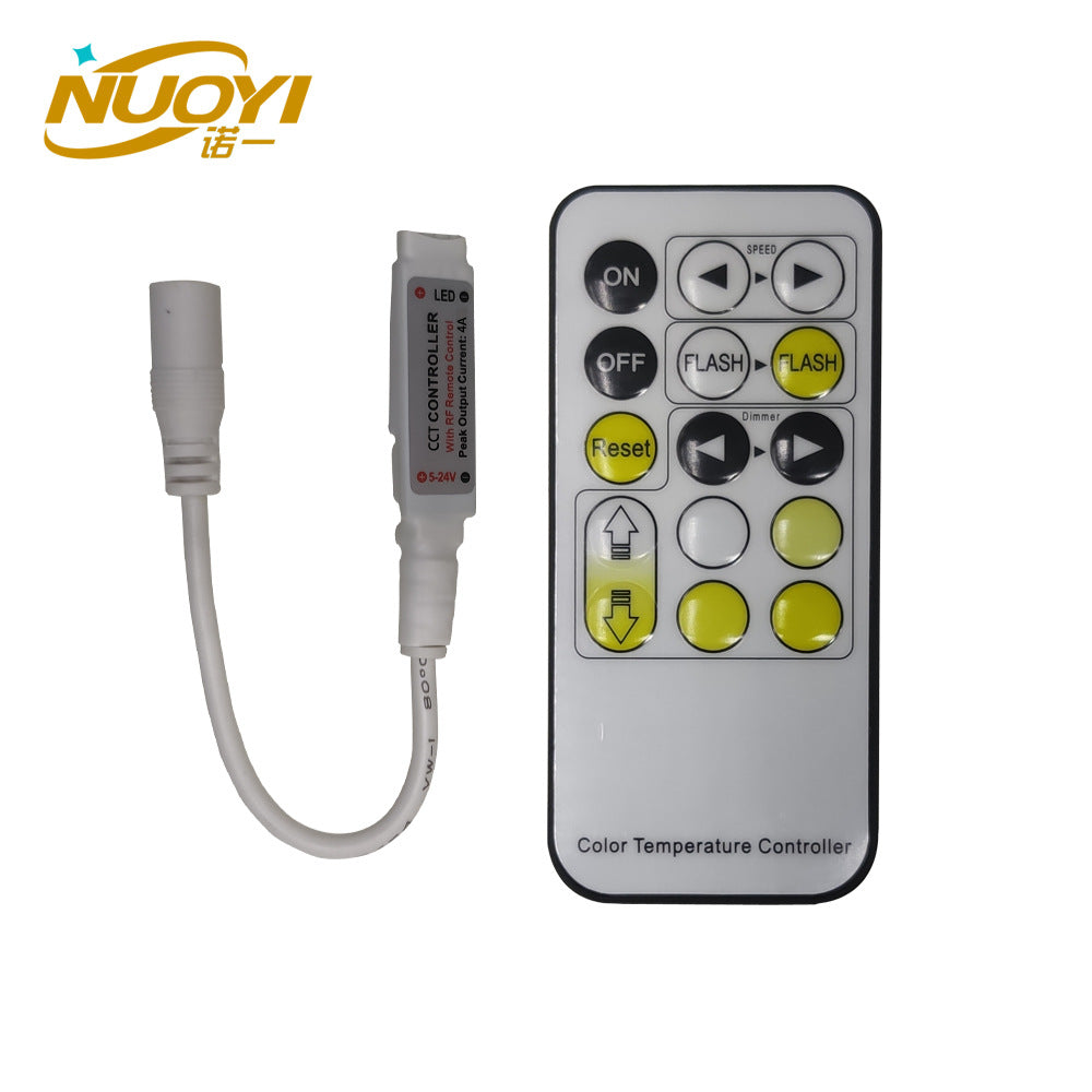 Two-wire two-channel dual-color temperature controller, three-wire COB light with stepless dimmer to adjust brightness LED home improvement lighting