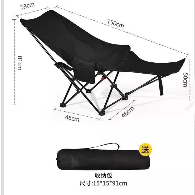 Simple foldable bed four-position adjustable recliner portable moon chair office lunch break four-position adjustable recliner lying bed