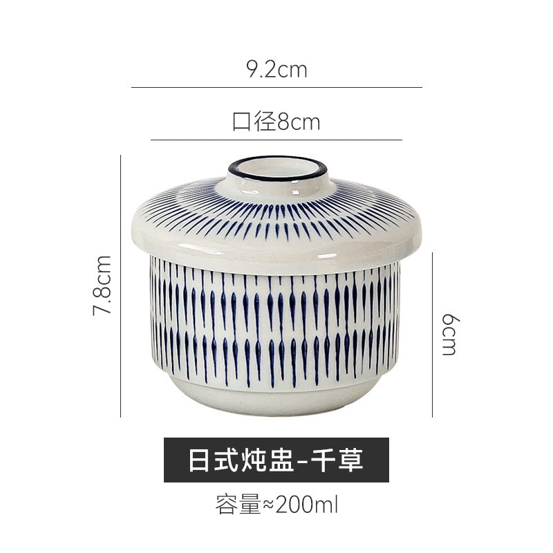 Creative ceramic underglaze dessert stew pot bird's nest tonic steamed egg bowl hotel restaurant high-looking small stew pot with lid