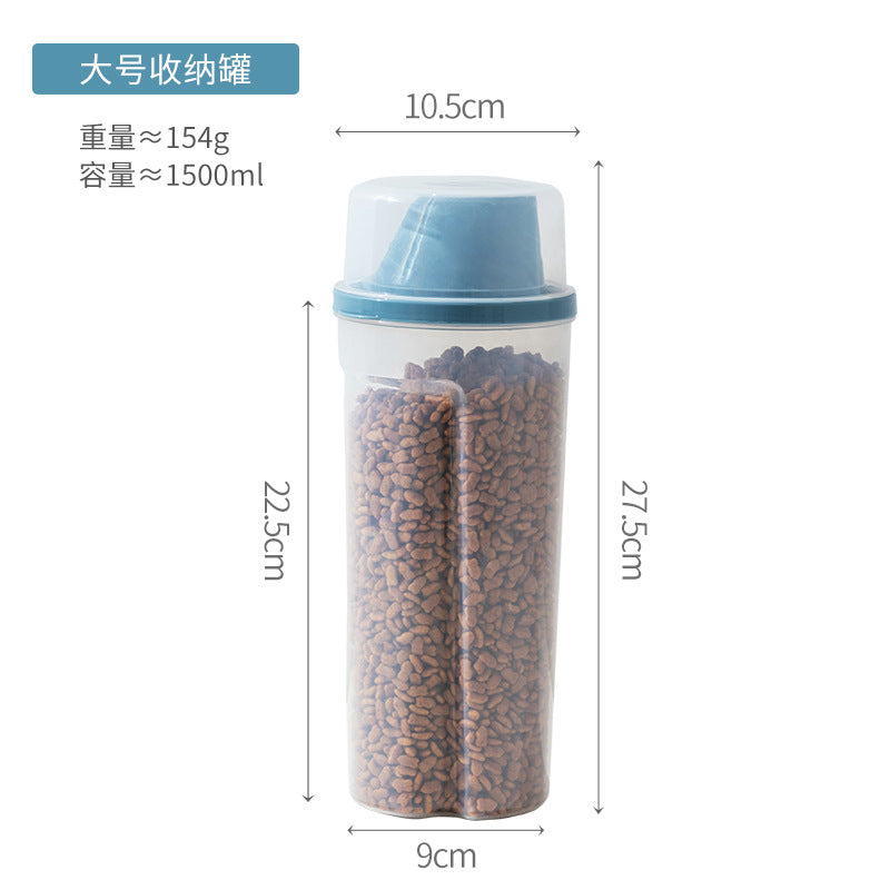 Pet food storage tank Plastic sealed tank Household cat food storage tank Moisture-proof sub-canning Pet cat supplies
