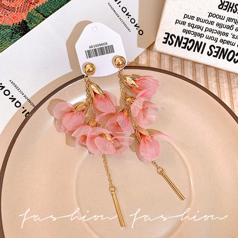 Holiday dopamine petal tassel earrings - women's beachy sanya vibes earrings - 2026 stunning earrings