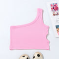Infant and toddler vest children's clothing summer one-shoulder same-side waist hole girl's halter top cotton fashionfashion style