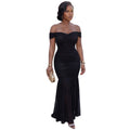 C7660 cross-border   fashion women's sexy solid color mesh bandeau bodycon dress