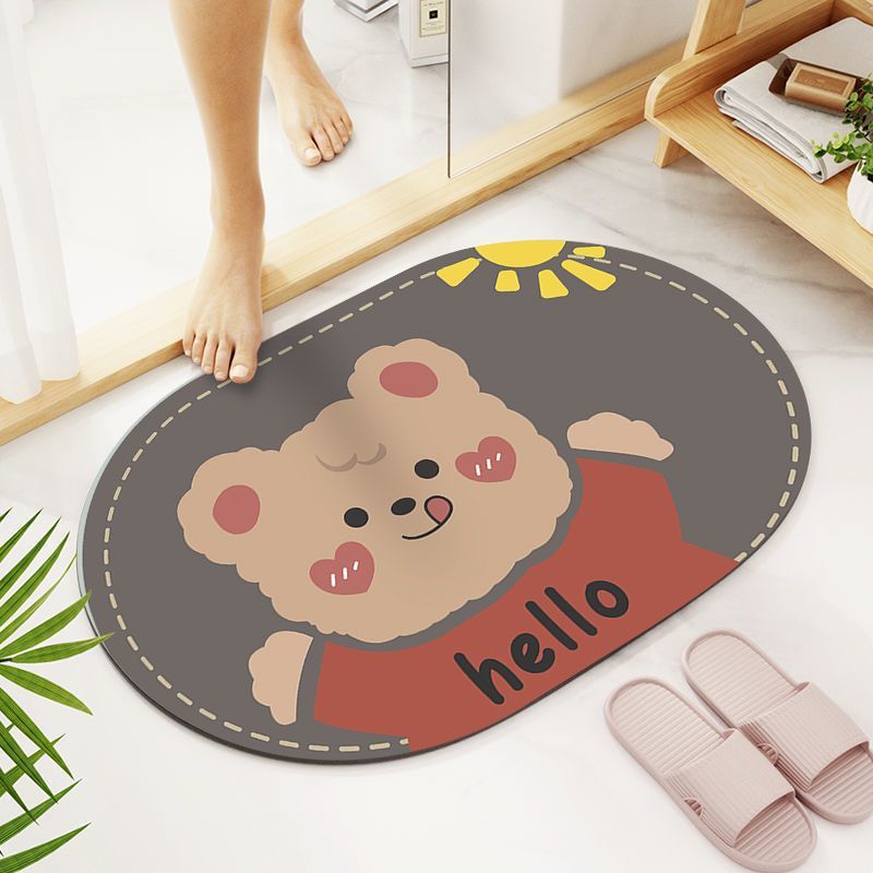 Bathroom floor mat, quick-drying, non-slip bath mat, dirt-resistant, washroom foot mat, bathroom absorbent mat, entryway doormat