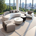 Hotel lobby, vip lounge, reception area, curved/round sofa set for sales offices and meeting rooms