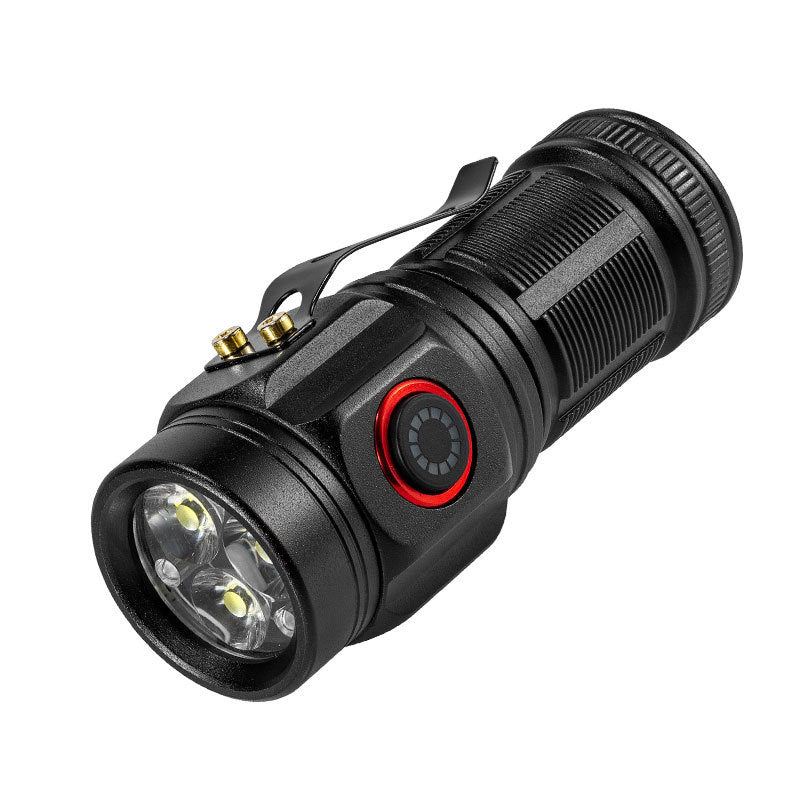 Cross-border new 8LED strong light flashlight Type-C rechargeable outdoor waterproof aluminum alloy high-power flashlight