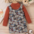 fall and winter send independent station new arrivaldress suspender embroiderbear vest vest two-piece set wholesale