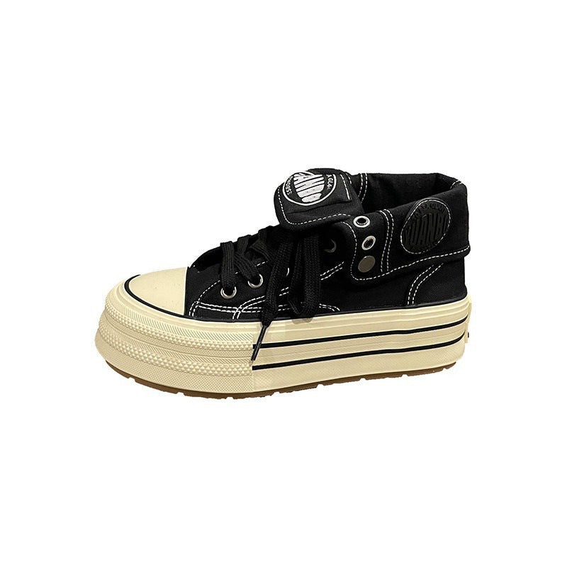 Campus thick sole canvas shoes for women 2026springnew arrival high-top shoes cool girl easiest for match sneakers for women ins trendy