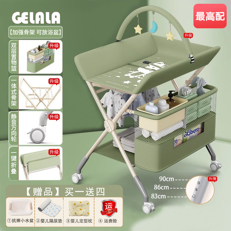 Changing table - multifunctional foldable baby care station for diaper changing, massage, bathing, and newborn care