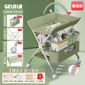 Green + enhanced support + double-layer storage shelves + clothes drying rod + storage baskets + three-level adjustable height + universal silent wheels + toy included + deluxe gift set