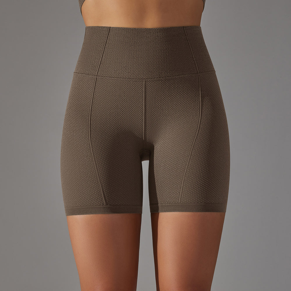fashion seamless pure color dot jacquard high waist tummy control butt lift yoga shorts sports running fitness pants for women
