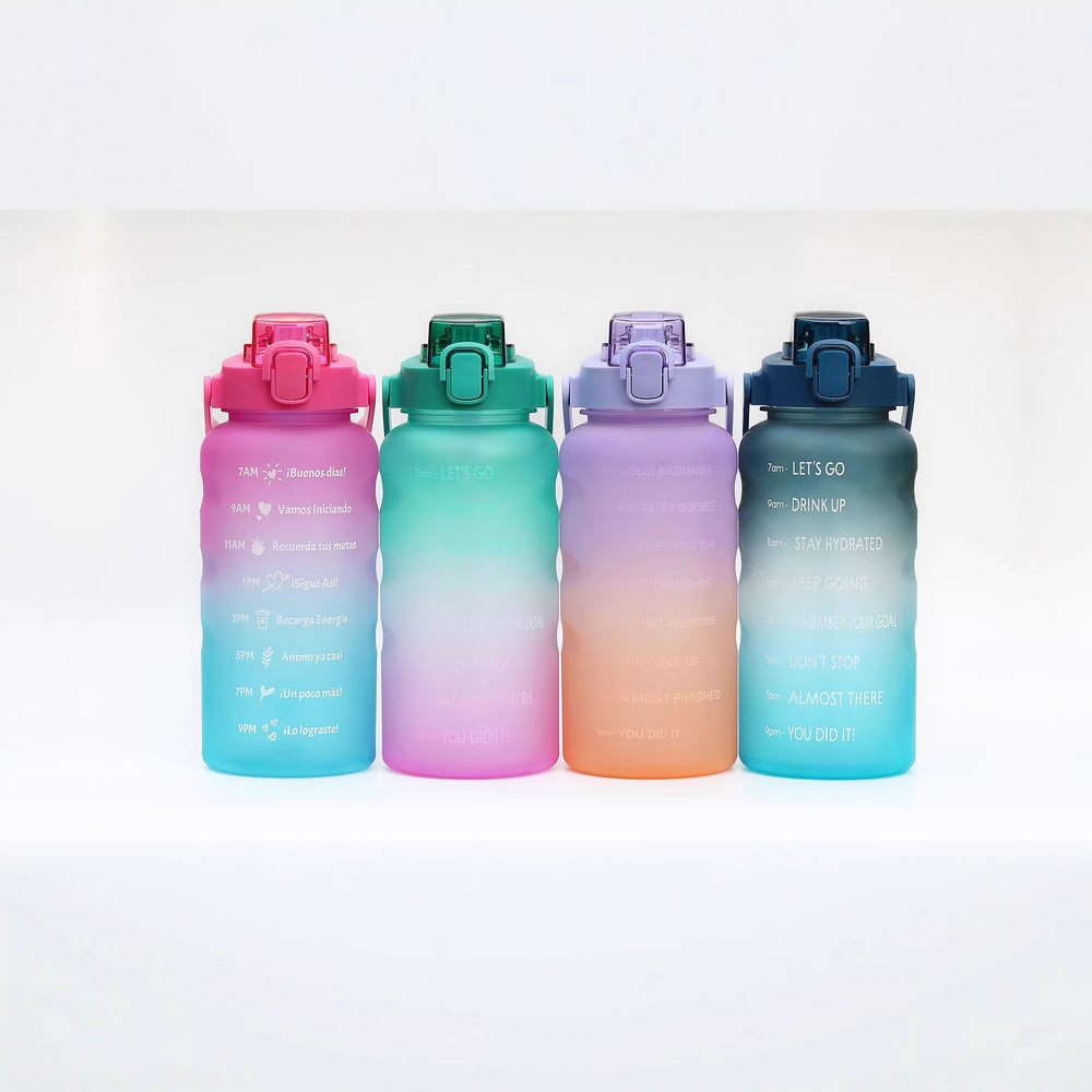 Large-capacity gradient water cup, high-end elastic lid with straw, portable water kettle, outdoor sports and fitness direct drinking plastic cup