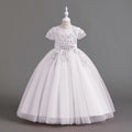 wedding dress kids' short-sleeve princess dress flower girl piano performance dress children's dress