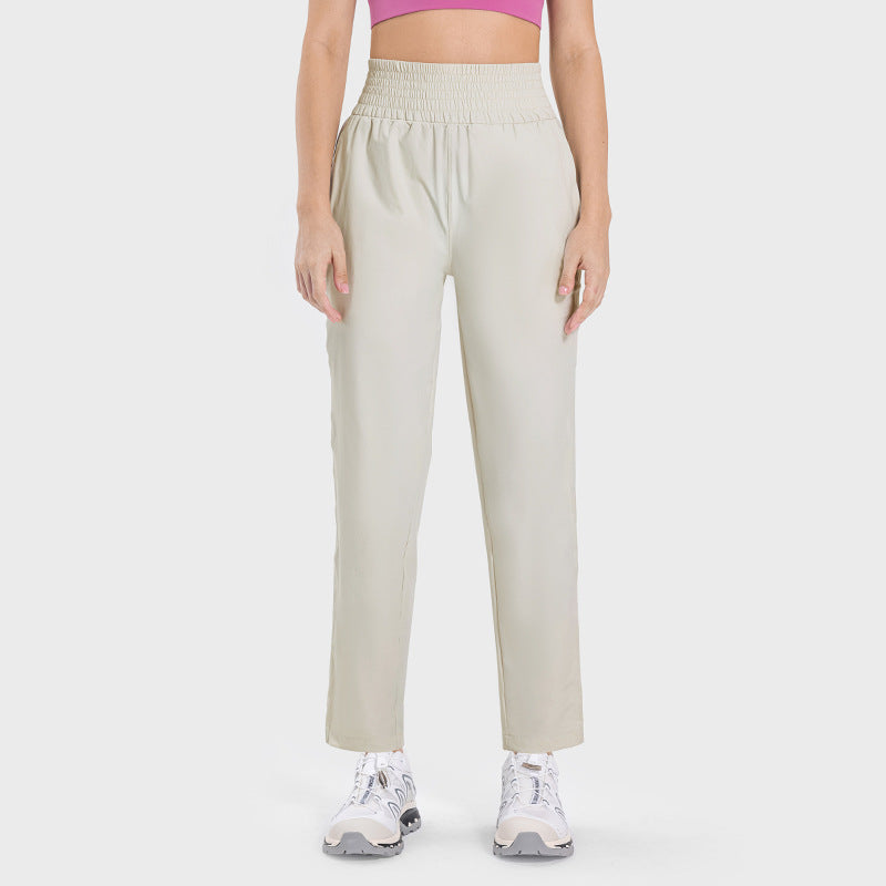 New outdoor skin-friendly ice silk thin moisture-wicking yoga fitness straight-leg pants slim fit running sports trousers women's dss073
